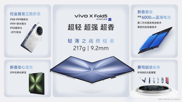 【vivo新闻】再创全球最轻新纪录 vivo X Fold5旗舰折叠新品正式发布1153